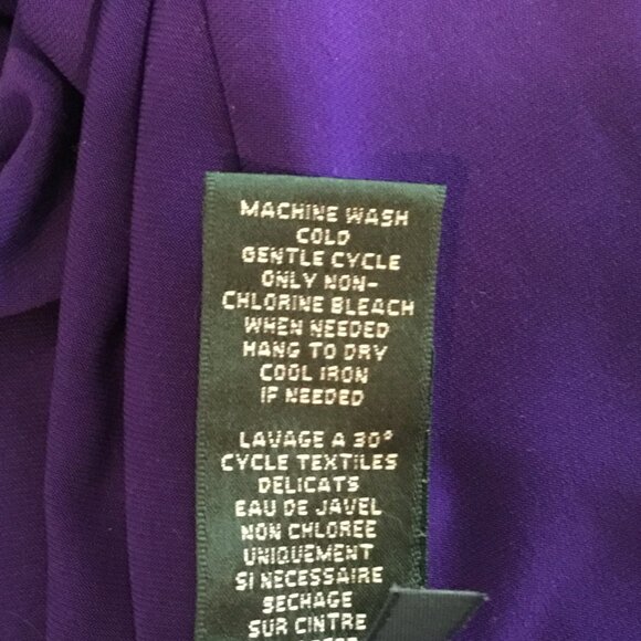 Ralph Lauren Purple Long Sleeve Gathered Sheath Dress Size 4 - Picture 6 of 6